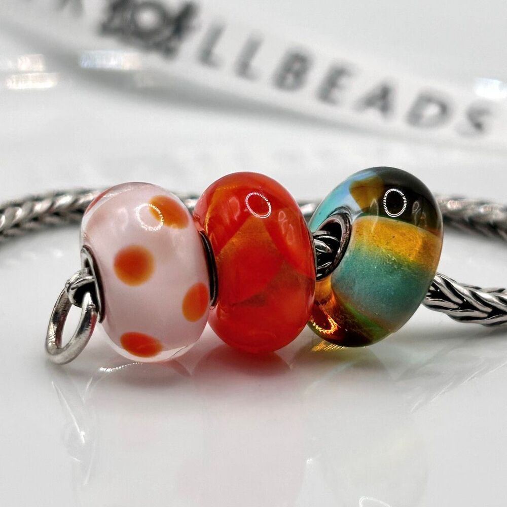 NOT FOR SALE ! TROLLBEADS Lot of 3 Colorful Glass LAA 925S